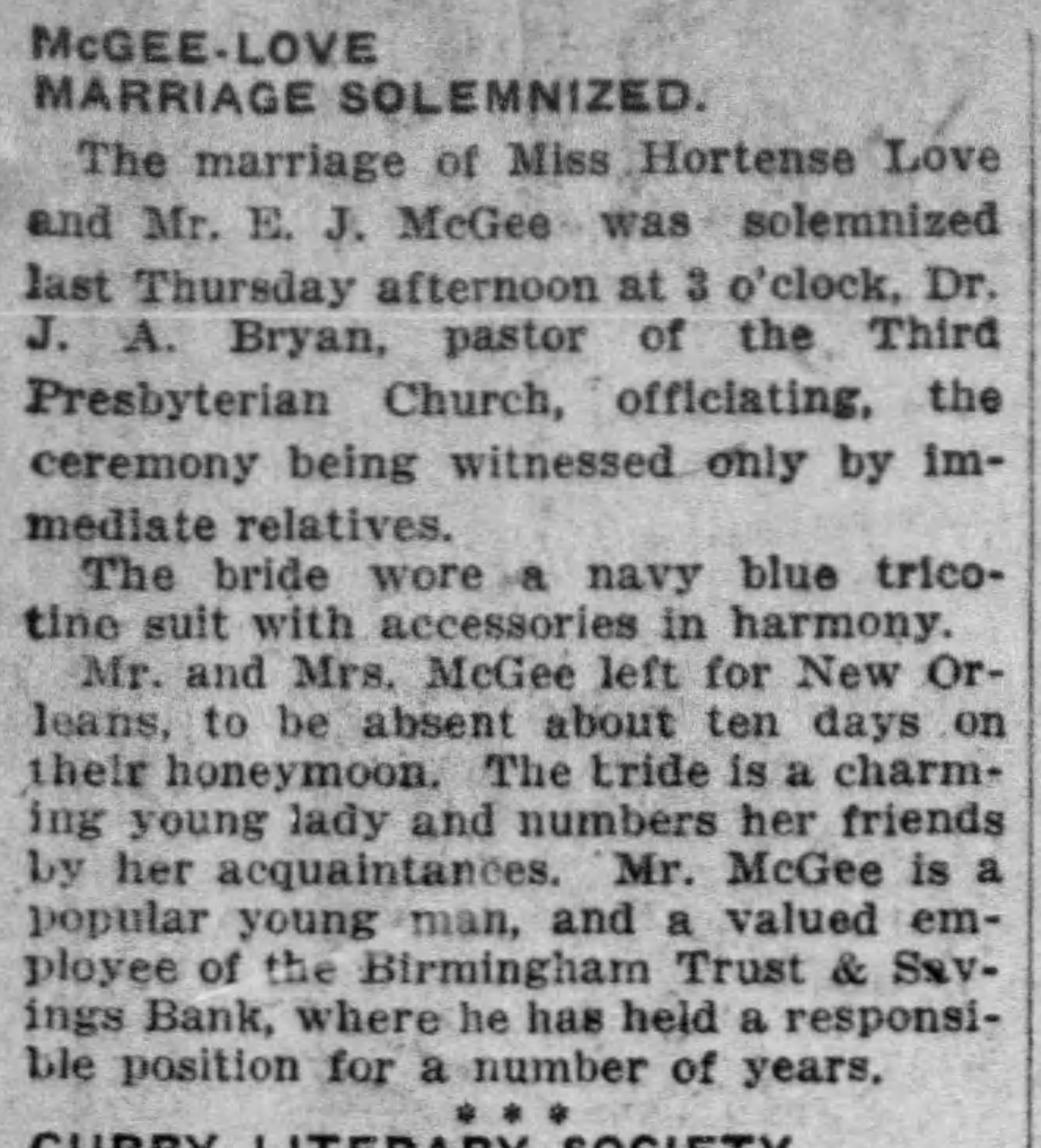 Hortense Love-E.J. McGee